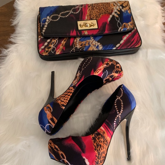 ALDO Kemler Heels with matching clutch Size 38 - Picture 2 of 8